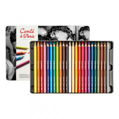 Set of 24 Assorted Pastel Pencil - Conte a Paris